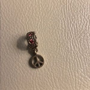 Rare pink peace sign Pandora charm